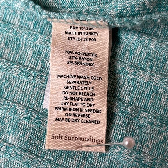 Soft Surroundings Women Open Front Cardigan Size PS Green Stretch - Picture 6 of 9